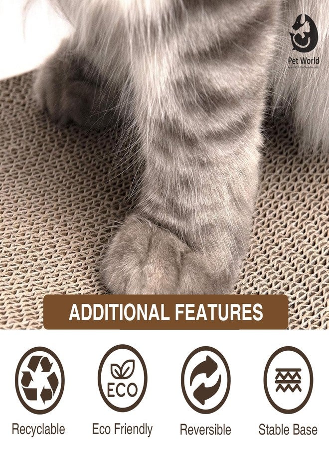 Pet World Cat Scratcher, a 2-in-1 Reversible Scratching Pad Recyclable Corrugated Scratch Toy with Straight Shape & 10ML Catnip Cat Scratch Lounge for Furniture Protection (48x24x5) - Image 5